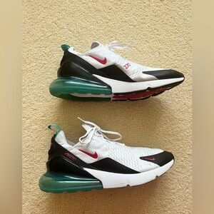 Nike White Black Pink Teal Air Max 270 Sneakers